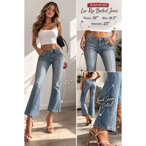 Zana Di Bootcut Jeans Low Rise Front Seam Stretch Denim Women’s 31x25